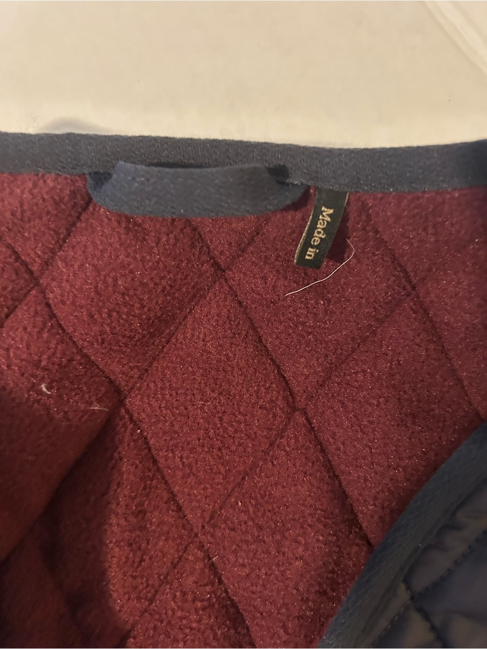 Barbour Betty Fleece Lined Quilted Vest Gilet Navy Burgundy US 6 UK10 Equestrian - Picture 9 of 10